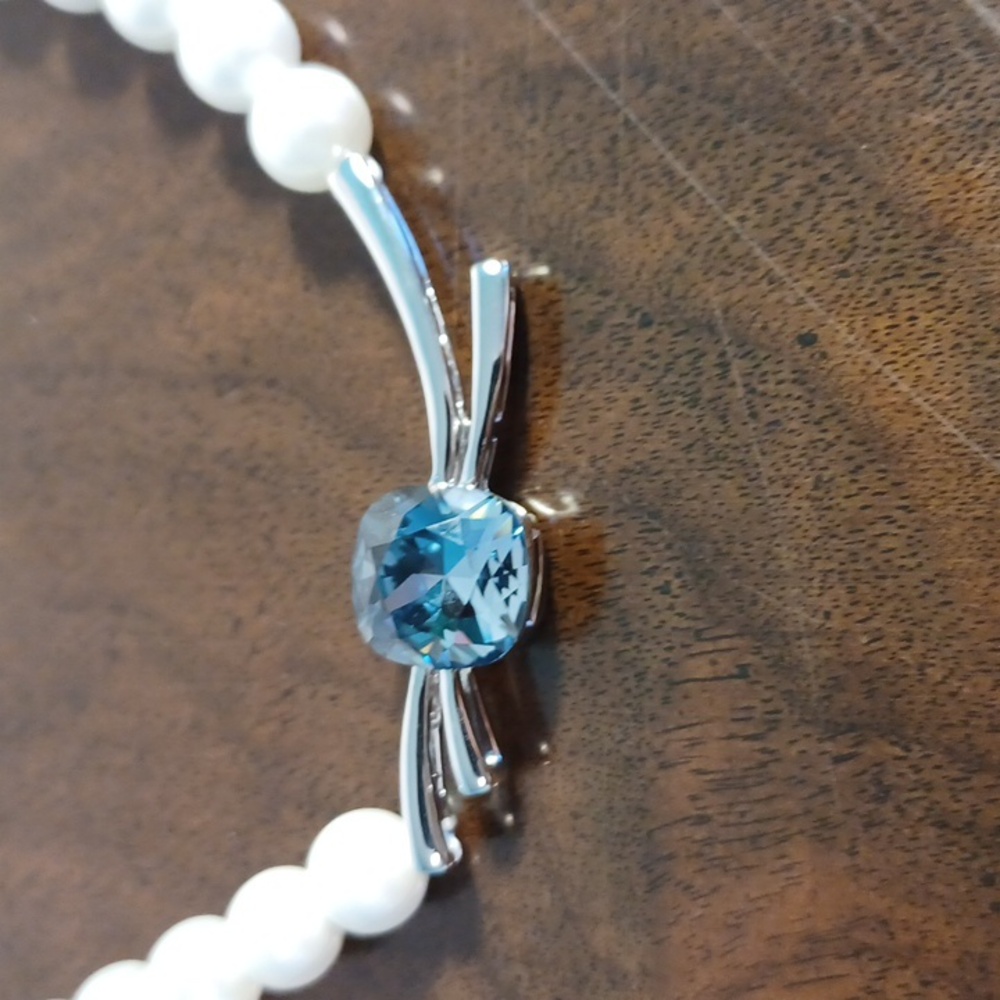 NEW! Bridal Necklace/ Bride Wedding 'something blue' Swarovski Elements 5744